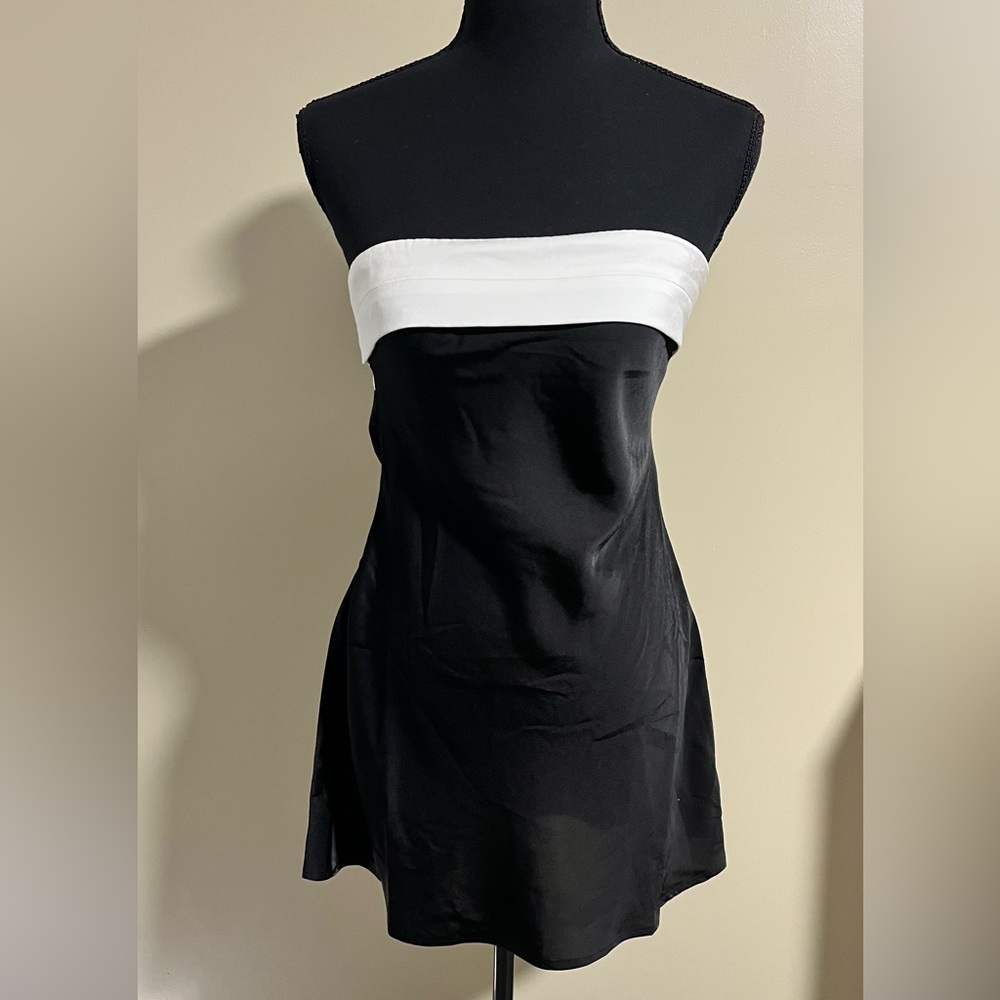 Princess Polly Black and White Strapless Dress